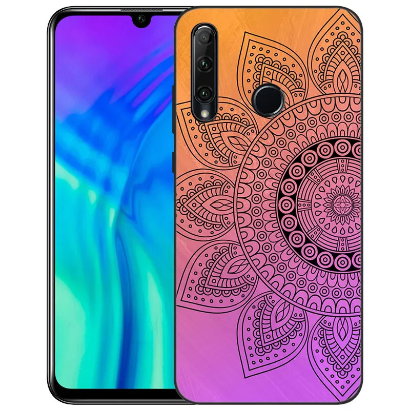 Mandala Chakra Yoga Phone Case For Huawei Honor 7A 8A 9X 20 Pro 10X Lite 7S 8S 8C 8X 9A 9C 10i 20i 30i 20E 20S Soft Black Cover