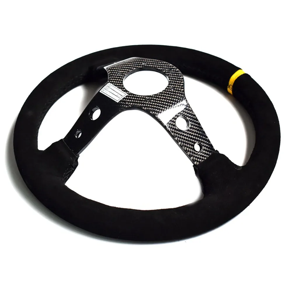 350mm Carbon Grain Color Steering Wheel Modification Racing Sports Steering Wheel Accessories Concave 90mm Universal