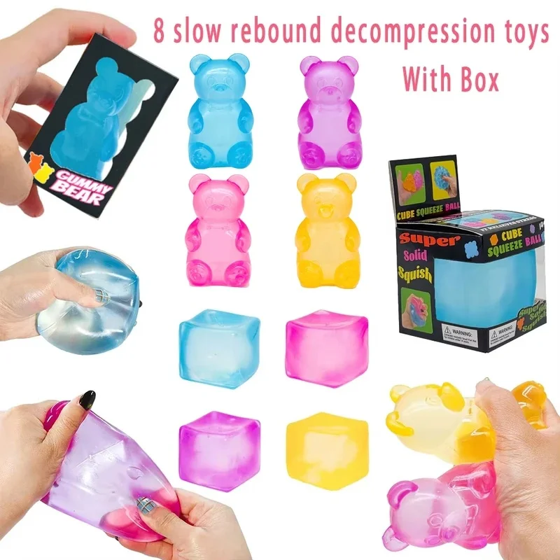 Schylling Nice Cube Sensory Fidget Cube Stress Relief Squishy Cube Anti-Anxiety Squeeze Object For Focus ADHD Population