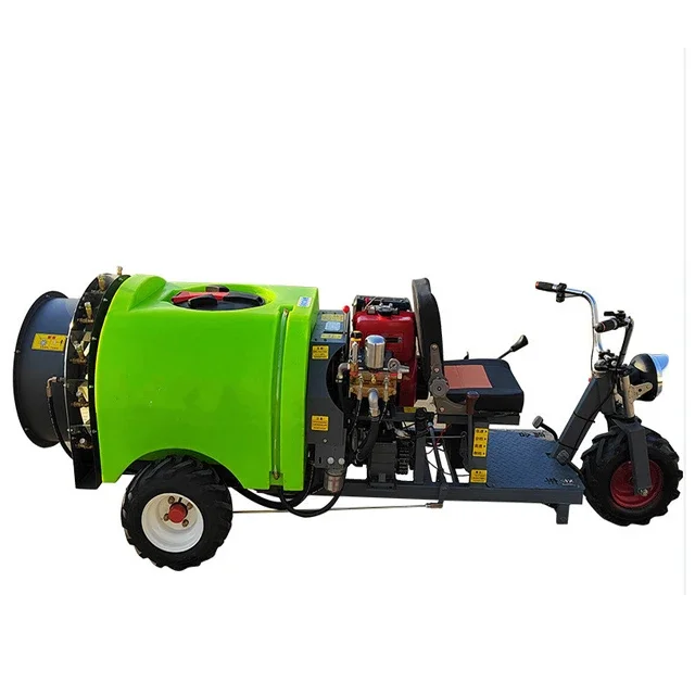 Tricycle riding orchard sprayer wind delivery fog 300 liters riding fruit tree sprayer