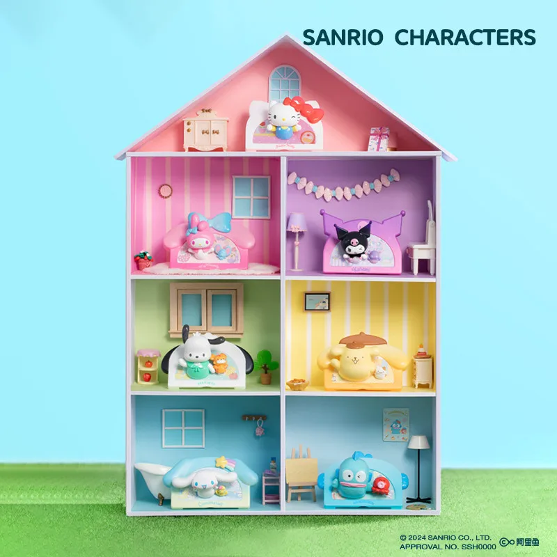 

New Authentic Sanrio Family House My Home Refrigerator Sticker Blind Box Trendy Handmade Kulomipacha Dog Surprise Gift