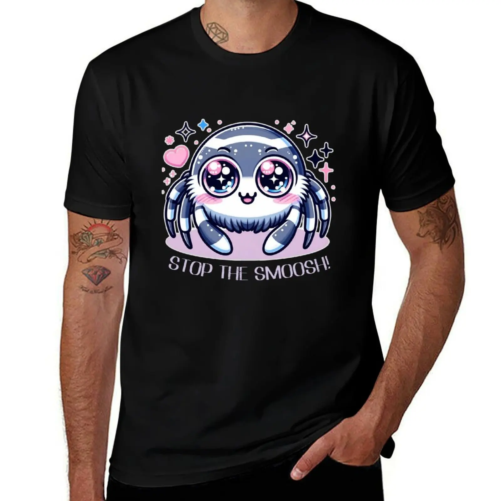 

Jumping Spiders Lover Stop the Smoosh Cute Spooder Humorous T-Shirt anime figures funny shirt cotton oversizeds mens t shirts