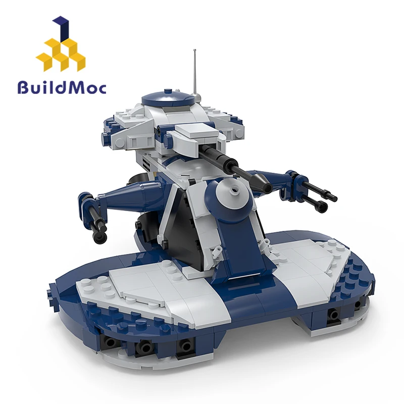 BuildMoc Space Series Wars AAT 75283 Modification Weapon Building Blocks Set Military Tank Vehicle Bricks Toys For Children Gift