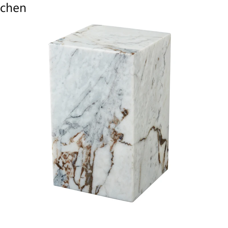 natural marble decorative floor ornament base pier high and low display stand column flower stand living room