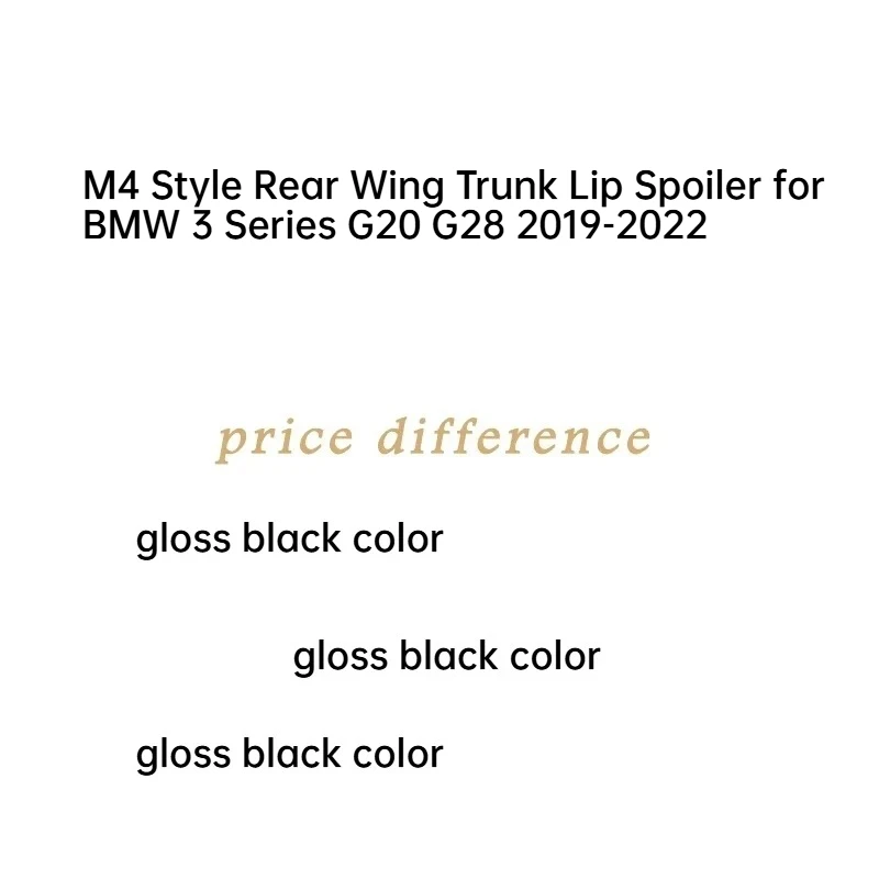 

Накладки в стиле M4 для BMW 3 серии G20 G28 2019-2022, глянцевый черный цвет