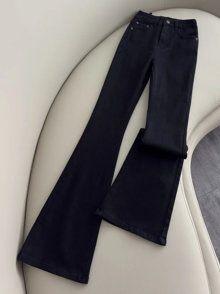 ارتفاع الخصر متوهج الجينز النسائية Fce اصطف Thiened Bootcut الدنيم السراويل الخريف الشتاء حجم كبير التخسيس طماق مرنة