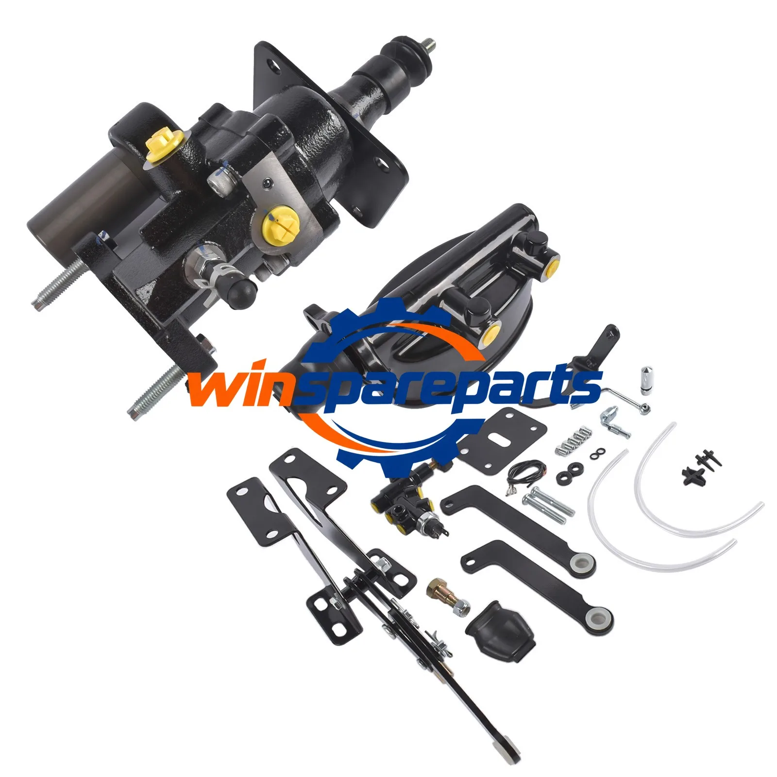 Black Hydro Brake Booster Master Cylinder Fits Dodge A B E Hoses Charger 3.7 5.9