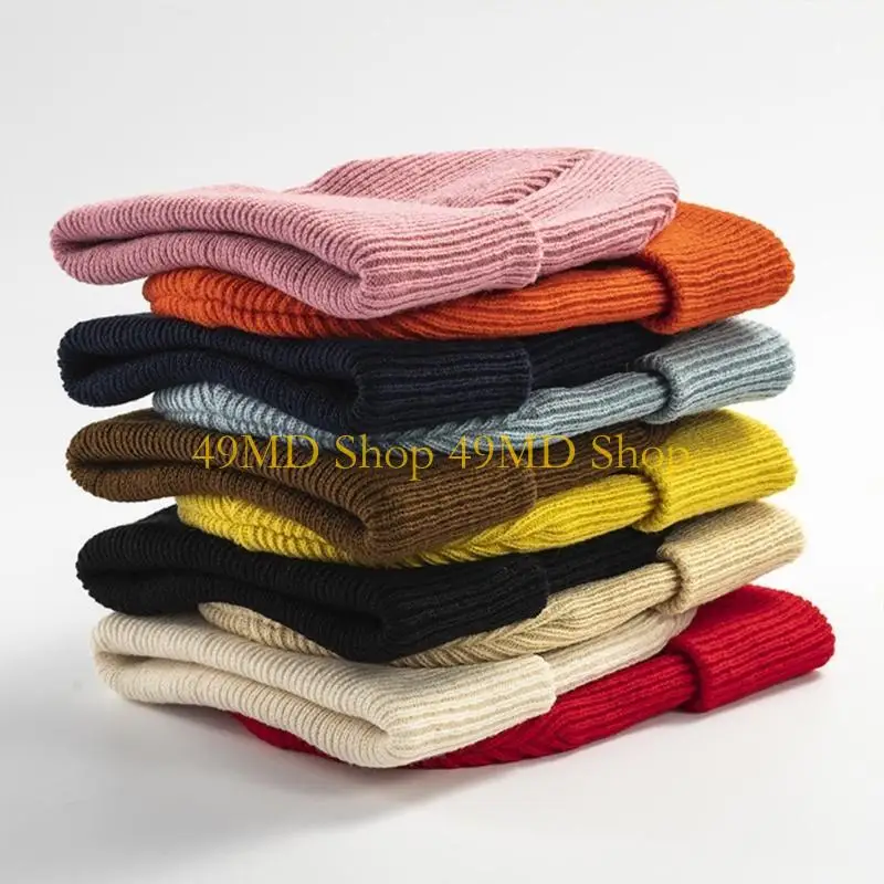 49MD Winter Chunky Cable Knit Hats Soft Stretch Thick Knitted Cap for Cold Weather