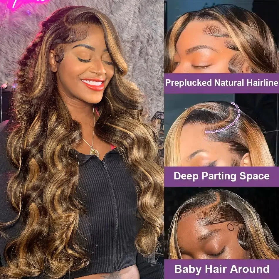 P4/27 تسليط الضوء على العظام الجسم موجة 13x4 13x6 HD الدانتيل الباروكات الأمامية 44 46 بوصة شعر الإنسان البرازيلي 100% باروكة من شعر طبيعي للنساء #3