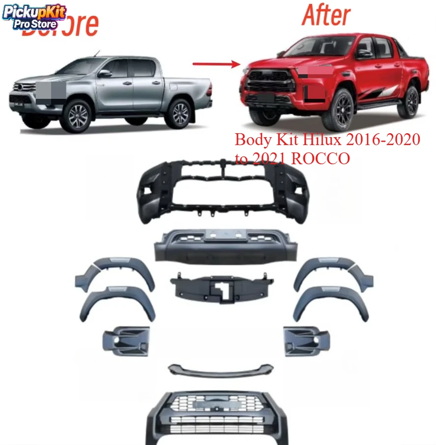 

High Quality 4x4 Body Kit Hilux 2016-2020 to 2021 ROCCO GR Complete Set