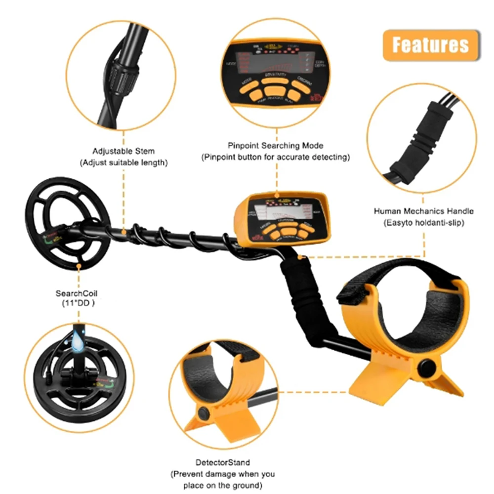 MD6250 전문 금속 탐지기 고성능 지하 금속 탐지기 헌터 수중 감지 보석 동전 모든 금속