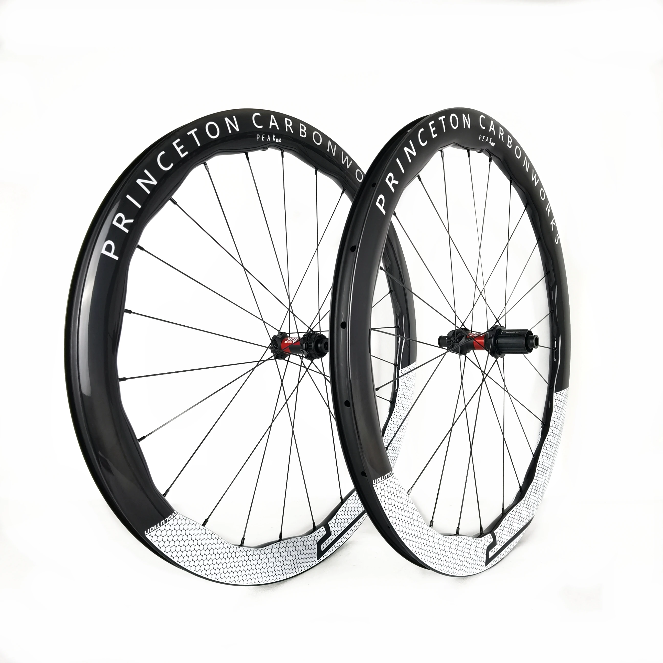 700C Road Bicycle Bike Disc Brake Wheel Set Carbon Fiber New PCW PEAK 4550 Width 28mm Clincher/Tubeless/Tublar UD Glossy