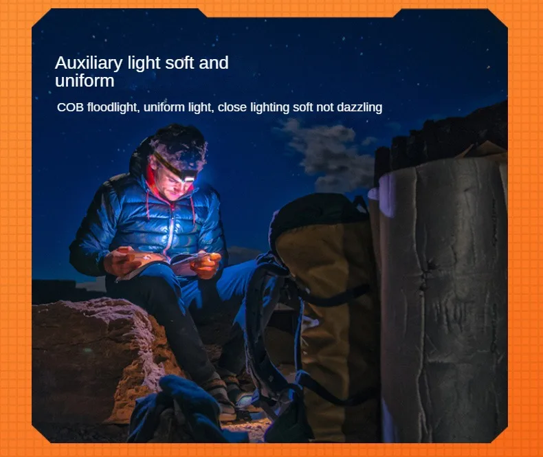 Projecteur LED USB à induction longue portée, éclairage d'extérieur, idéal pour la pêche nocturne