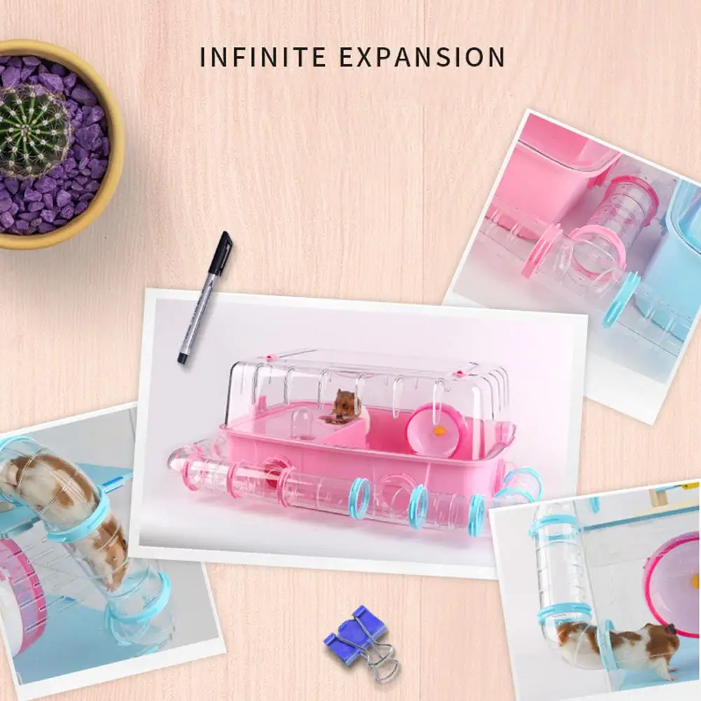 หนูแฮมสเตอร์ท่อเชื่อมต่ออุปกรณ์เสริมภายนอกกรงอุปกรณ์สำหรับการฝึกอบรมเล่นอุโมงค์หลอดของเล่น