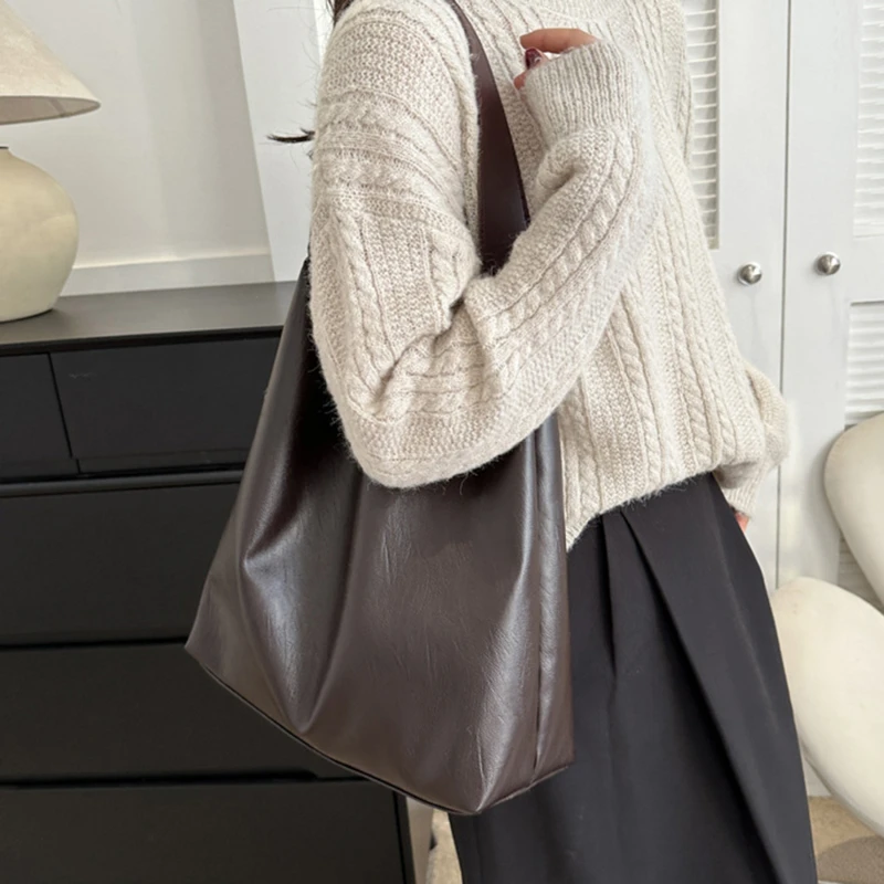 Vintage Pillow Design PU Leather Boston Handbag Women Casual Large Capacity Shoulder Crossbody Bags Fashion Shopper Totes