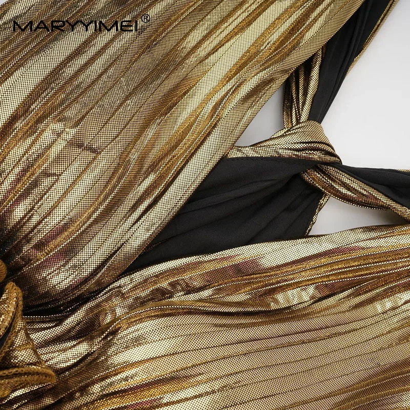 Gedivoen 여성의 우아한 섹시한 v 넥 이브닝 드레스 여름 민소매 솔리드 Flounced Edge 볼 가운 드레스