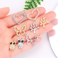 10Pcs Owl Love Heart Pendants Necklaces For Women Gold Sliver Color Chain Chokers Necklace Aesthetic Jewelry Gifts DIY Accessori