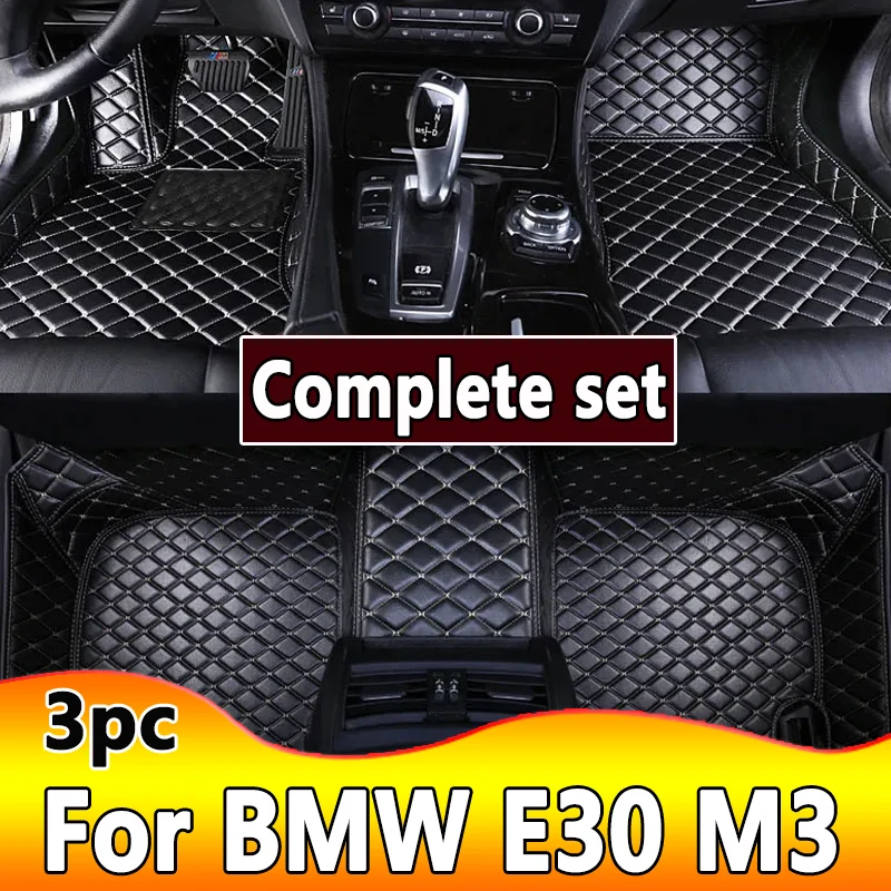 Custom Automotive Car Floor Mats For BMW E30 M3 1986 1987 1988 1989 1990 Auto Luxury Leather Men Women Car Mats Full Coverage