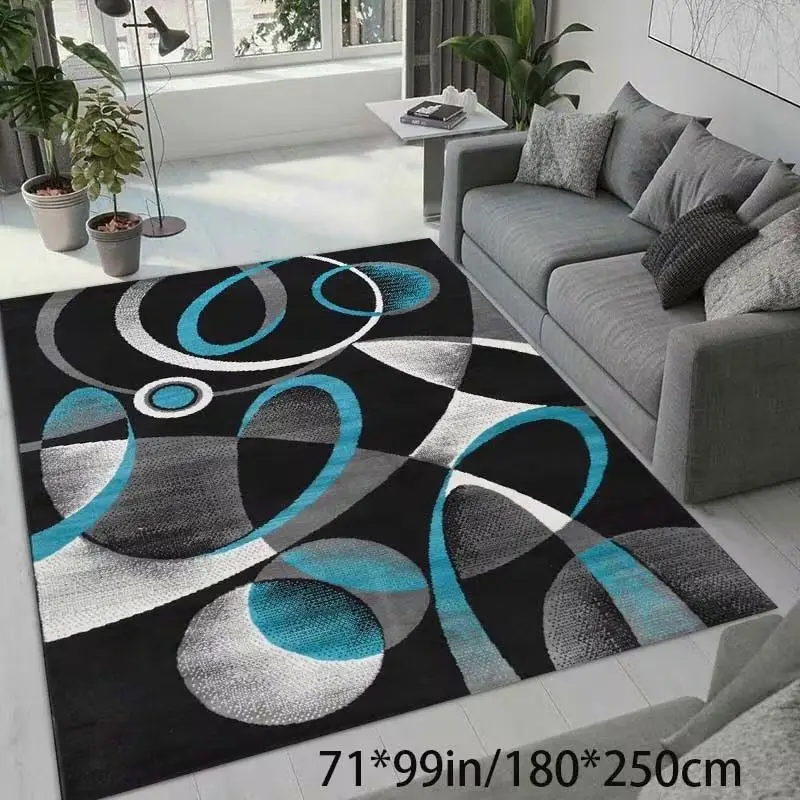 VIKAMA Nordic Abstract Geometric Carpet, Non-Slip and Easy-to-Clean Living Room Rug, Indoor Area Mat, Home Decor