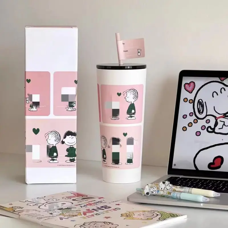 

2025 Kawaii New Purple Snoopy Stainless Steel Mug Coffee Mug Desktop 473 Ml Cup Cute Birthday Gift Cup For Friend Vacuum Cup