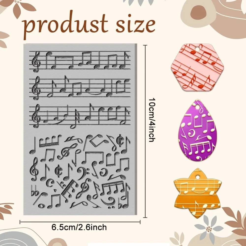 Music Note Clay Texture Mat Clay Modeling Pattern Pad Symphony Texture Sheets for Polymer Clay Making Earrings Jewerly Tools