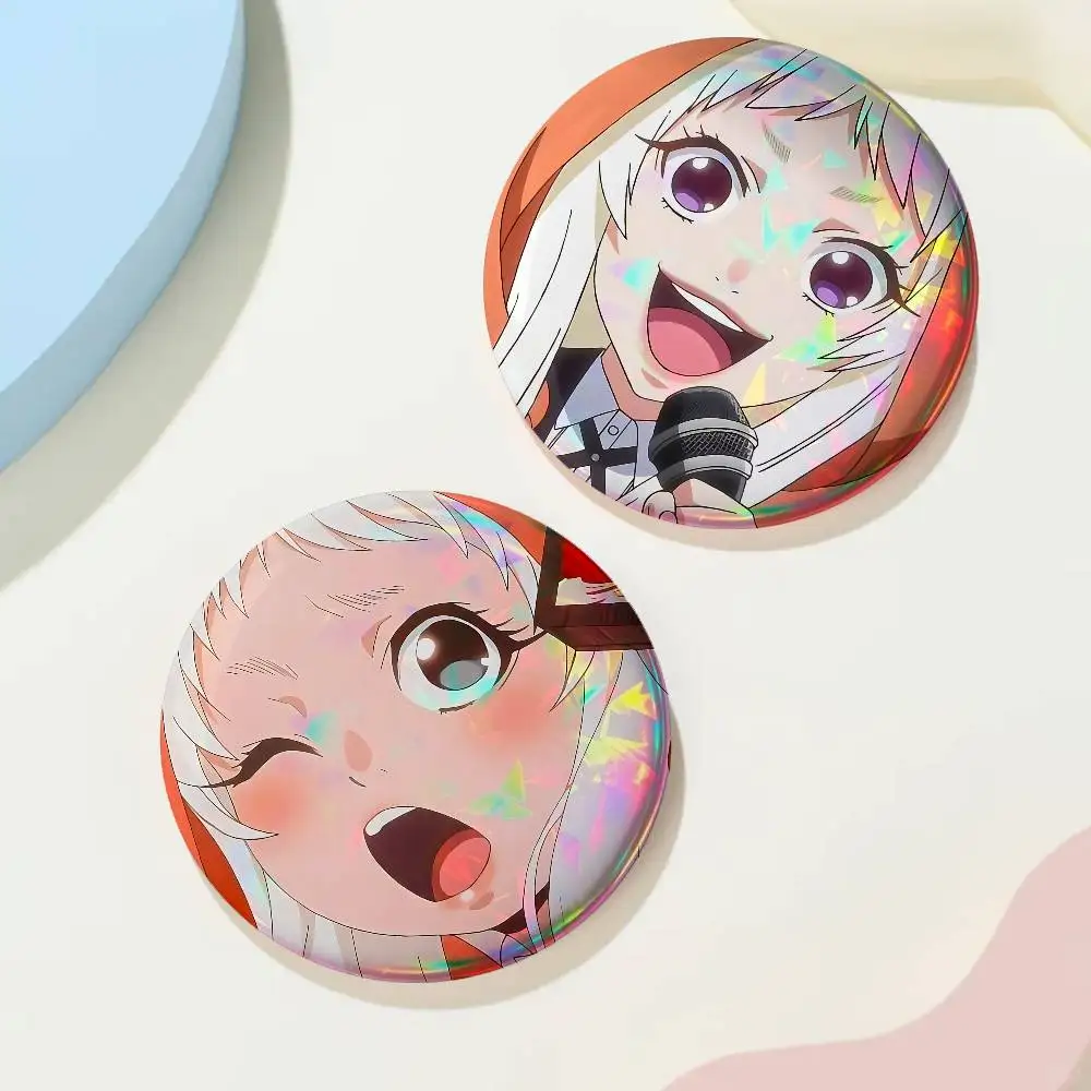 Cartoon Runa Yotsuzuki For Badge Custom Laser Hologram Enamel Pin Badge Metal Lapel Brooch For Clothes Bag Accessory Gift