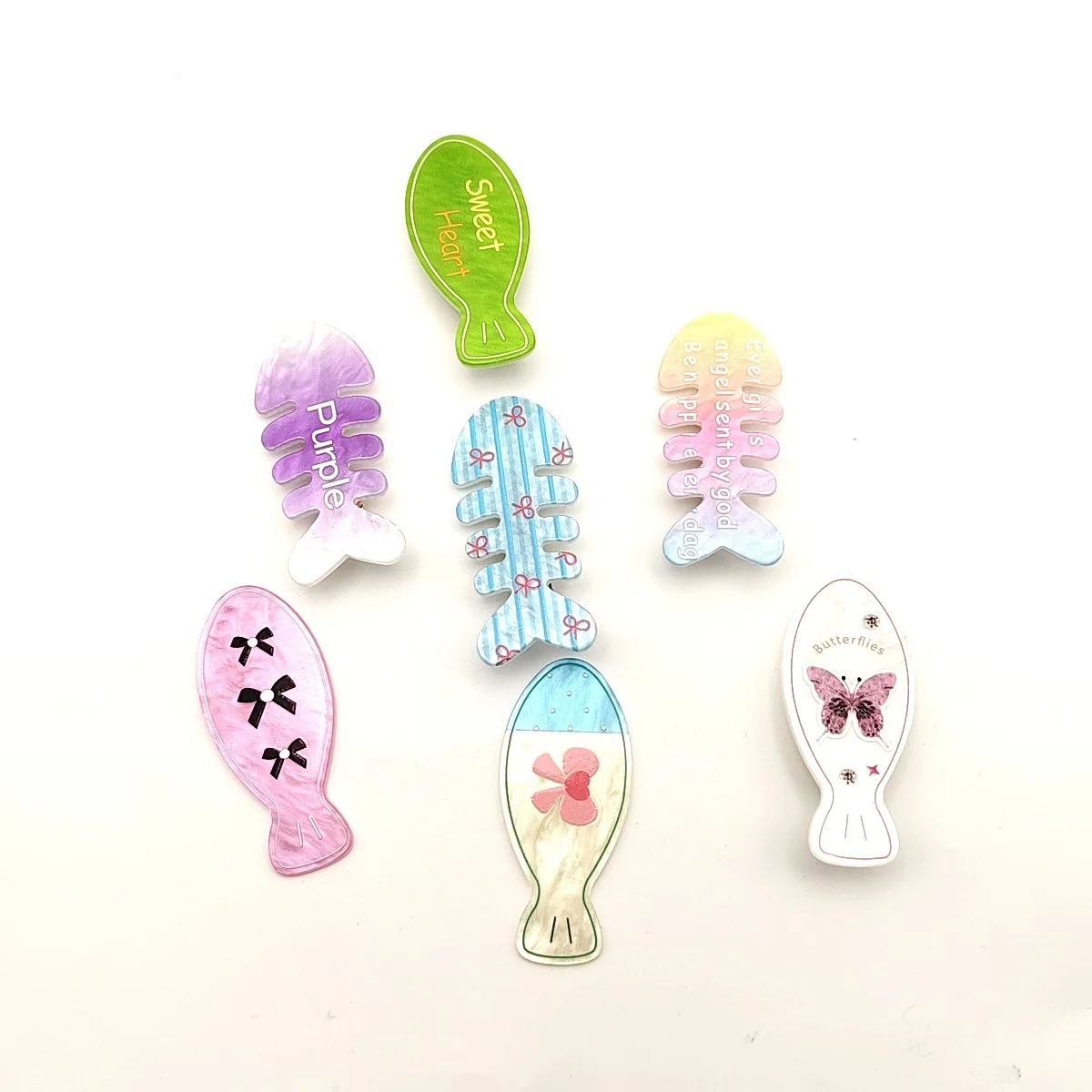 

Acrylic Multiple Fish Shape Hairpins Gradient Girl Hairpins Children's Accessories Finished Hairpins
