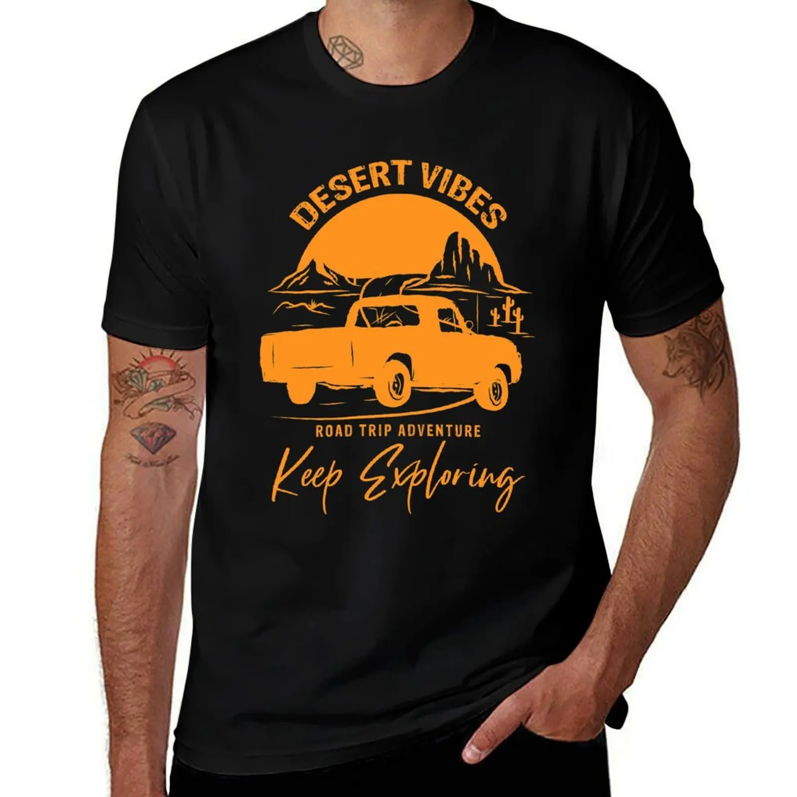 

man Exploring Keep shirts t men t men Trip Road shirts Vibes T-Shirt shirts casual for t for man cotton 100% T-Shirt Desert man