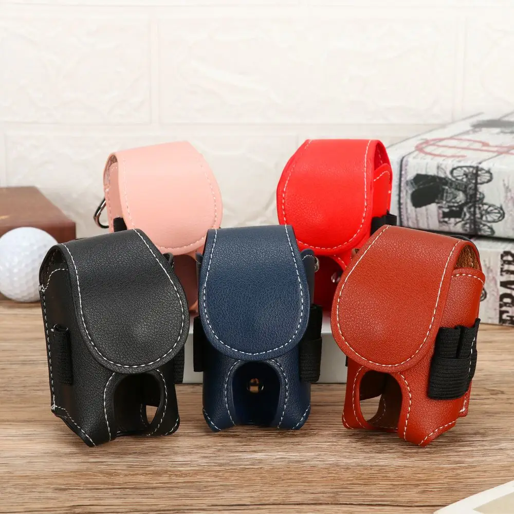 Professional Mini PU Leather Golf Ball Bag Portable Colorful Waist Holder Golf TEE Case Storage Pouch Outdoor Sports Accessories