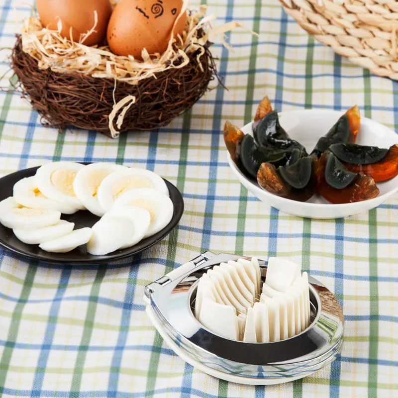 2 Modes Egg Strawberry Cutter High Hardness Rust-proof Uniform Thickness Ergonomic Handle 2 in 1 Egg Cutter Kitchen Gadget - view 6
