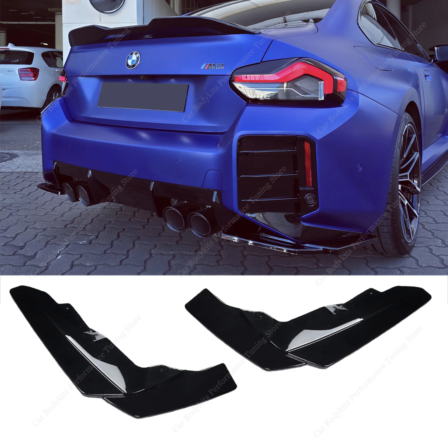 

Gloss Black MP Style ABS Rear Splitter Diffuser For BMW G87 M2 3.0T L6 MT/AT 2023-2026 Rear Bumper Trim Canards Bodykits