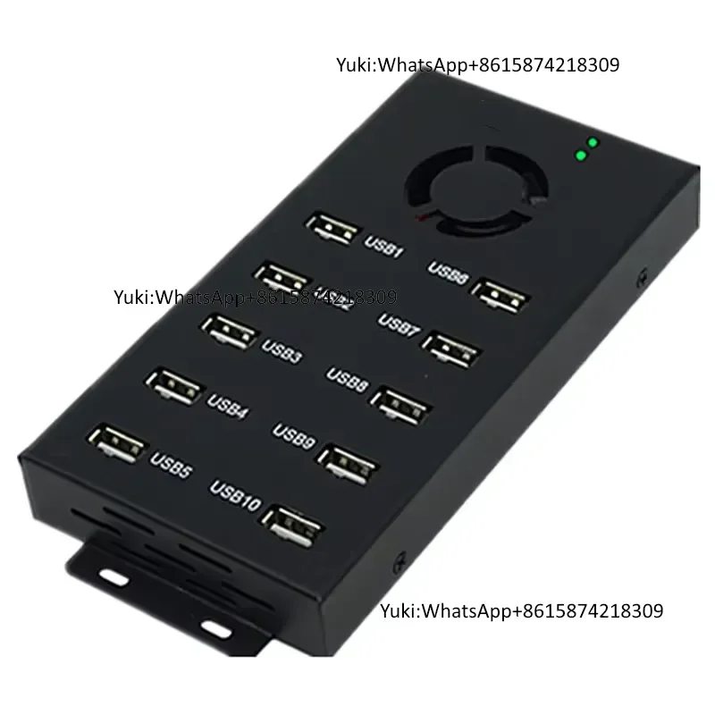 Usb 10 Ports Hub with Power Switch for Charging and Sync