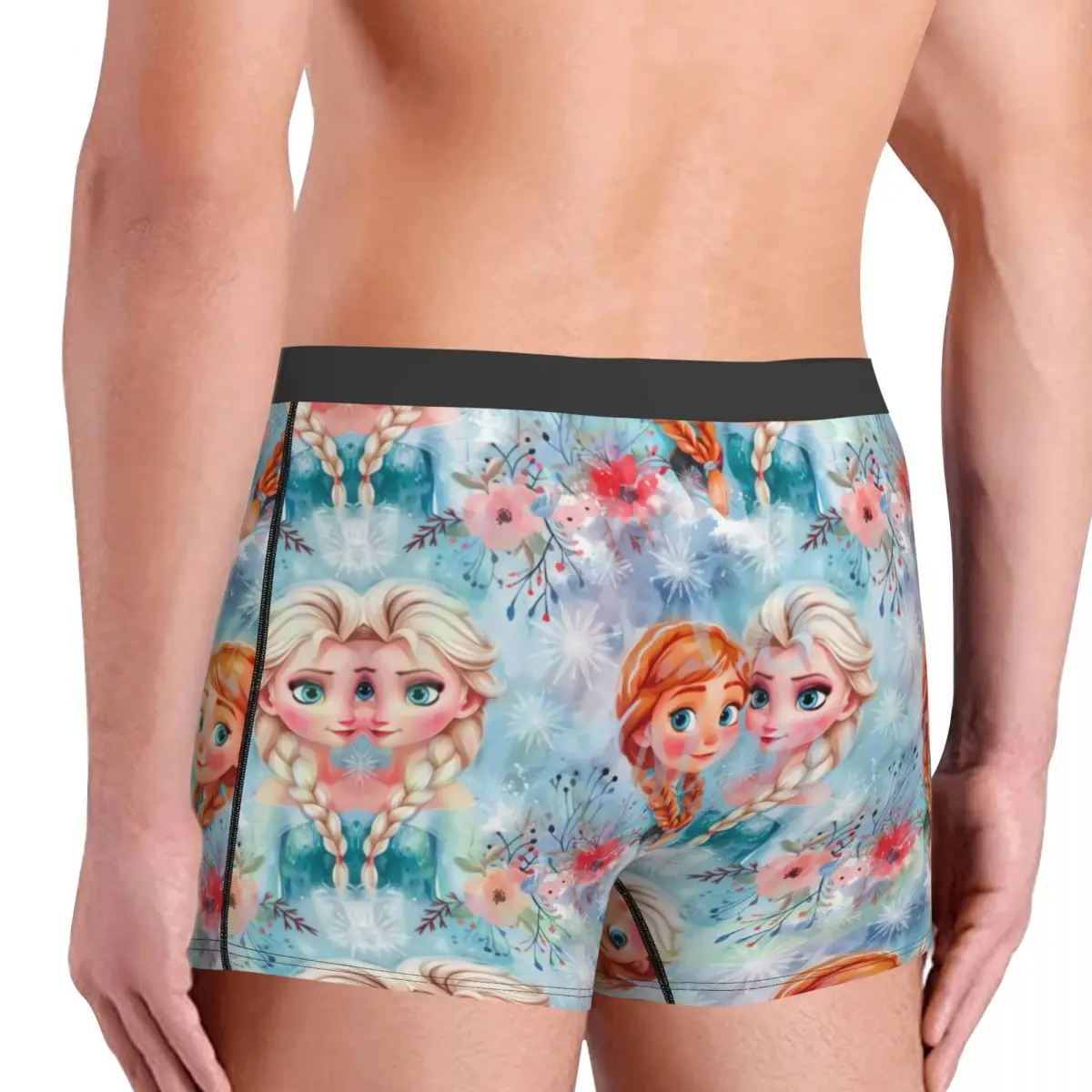 Custom Novelty Frozen Elsa Olaf Seamless Boxers Shorts Panties Male Underpants Stretch Briefs Underwear