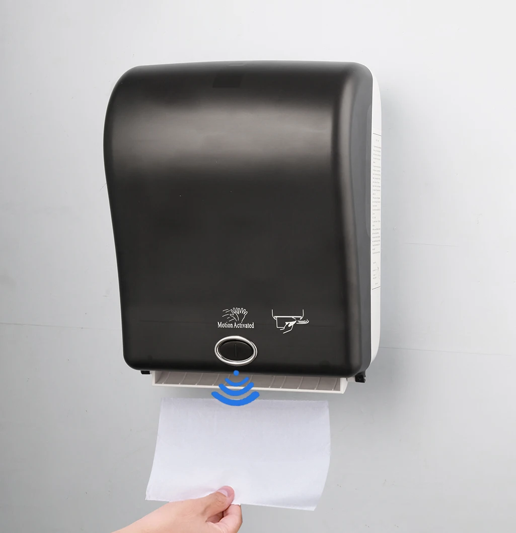 Modern Plastic Black Sensor Automatic Paper Holder Toilet Paper Box Oversized Tissue Box Induction for Hotel Bathroom