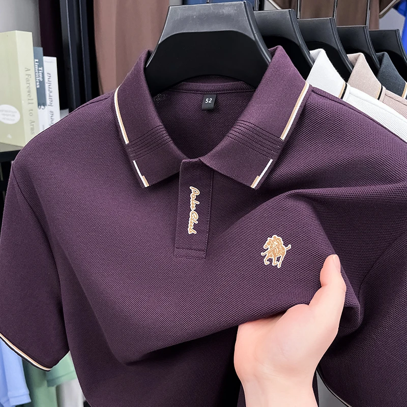 

Дизайнерская марка новая модная мужская короткими рукавами Polo рубашка премиум 100% чистый хлопок комфортабельная вышивка футболка для отдыха тенденции мужская одежда