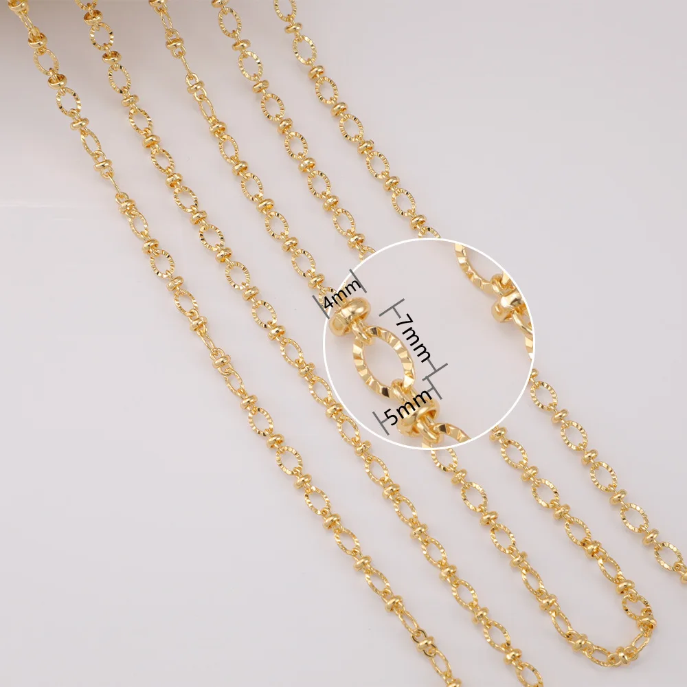 WT-BC214 Wholesale Fashion 18k Real Gold Plated Twisted Connect Chain Women Jewelry DIY Chain Sell By Meter