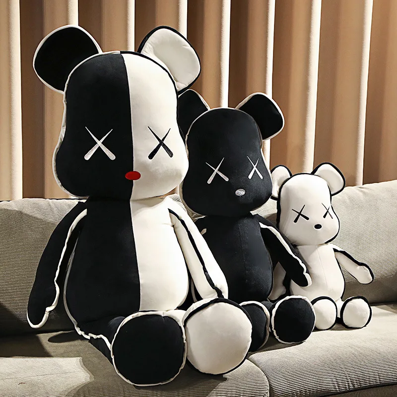 New violent black and White Bear Plush Soft Stuffed Animal Doll Christmas toy