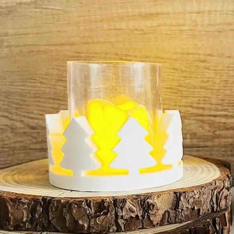 Candle Holder Molds Silicone Christmas Flower Resin Epoxy Molds Silicone Tealight Candle Holder Silicon Mold For Home Birthday