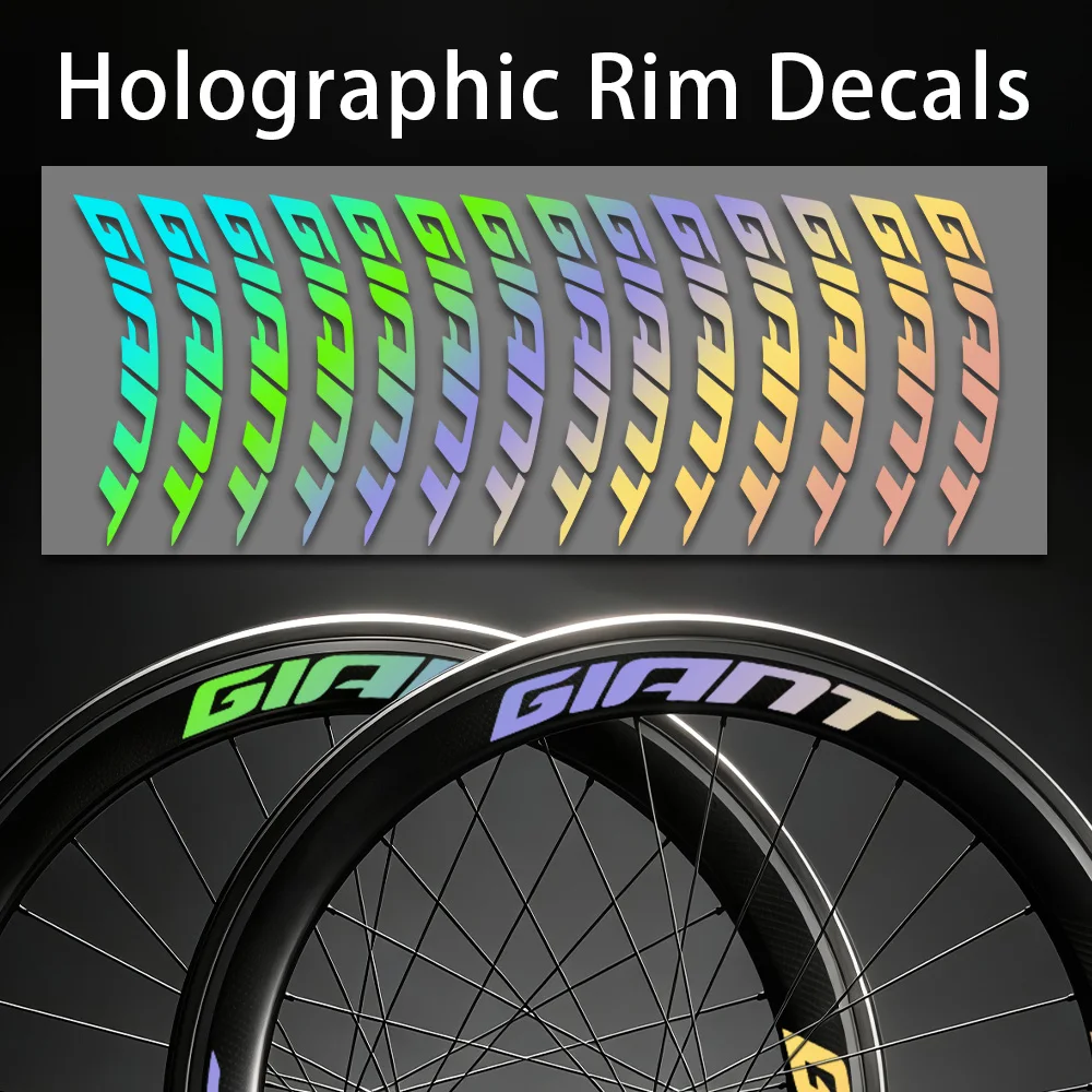 14pcs/1set GIANT Bike Rim white Decals Durable Waterproof Vinyl Wheel Stickers For Road Bicycle 2 Wheels Accessories