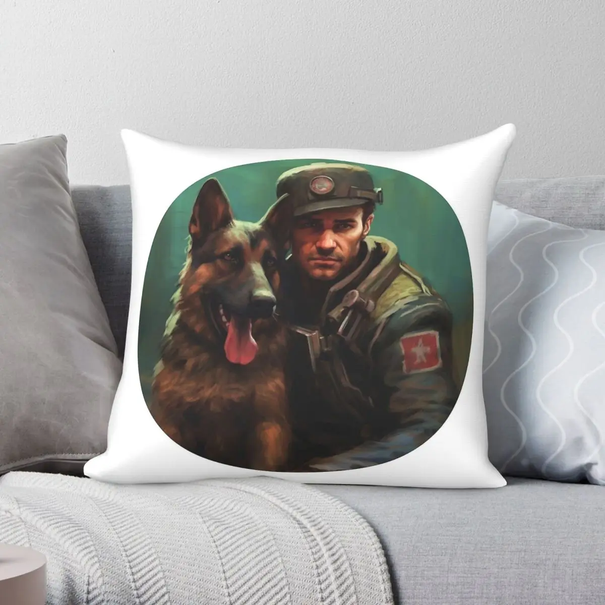 Maccready And Dogmeat Square Pillowcase Polyester Linen Velvet Creative Zip Decor Sofa Seater Cushion Cover 45x45