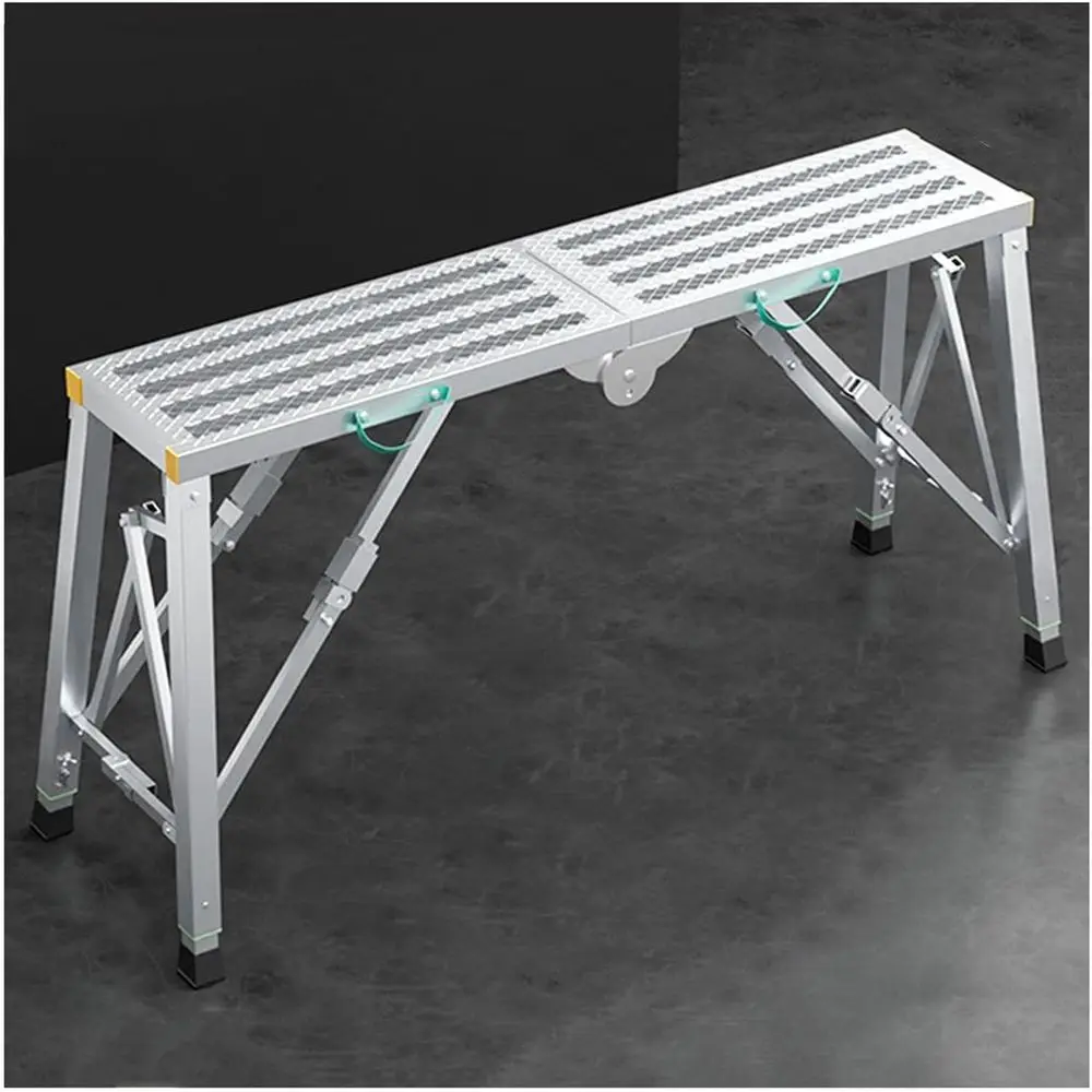 Adjustable Multi-Purpose Folding Scaffold, Work Platform and Ladder, Ideal for Vehicle Washing, Painting, and Decorating