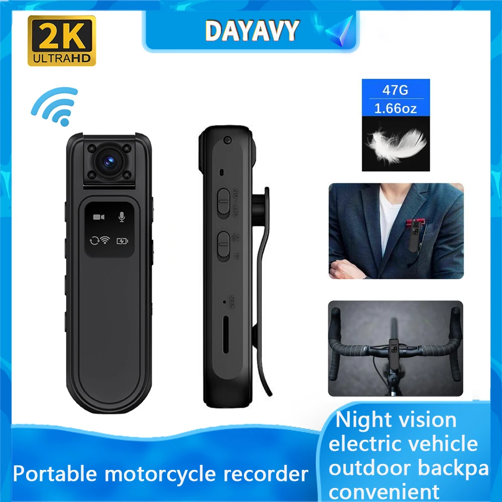 

HD 2K 180° Rotating Motorcycle Driving Recorder Mobile Convenient Portable Outdoor Recorder Camera Motorcycle Helmet Sports DV