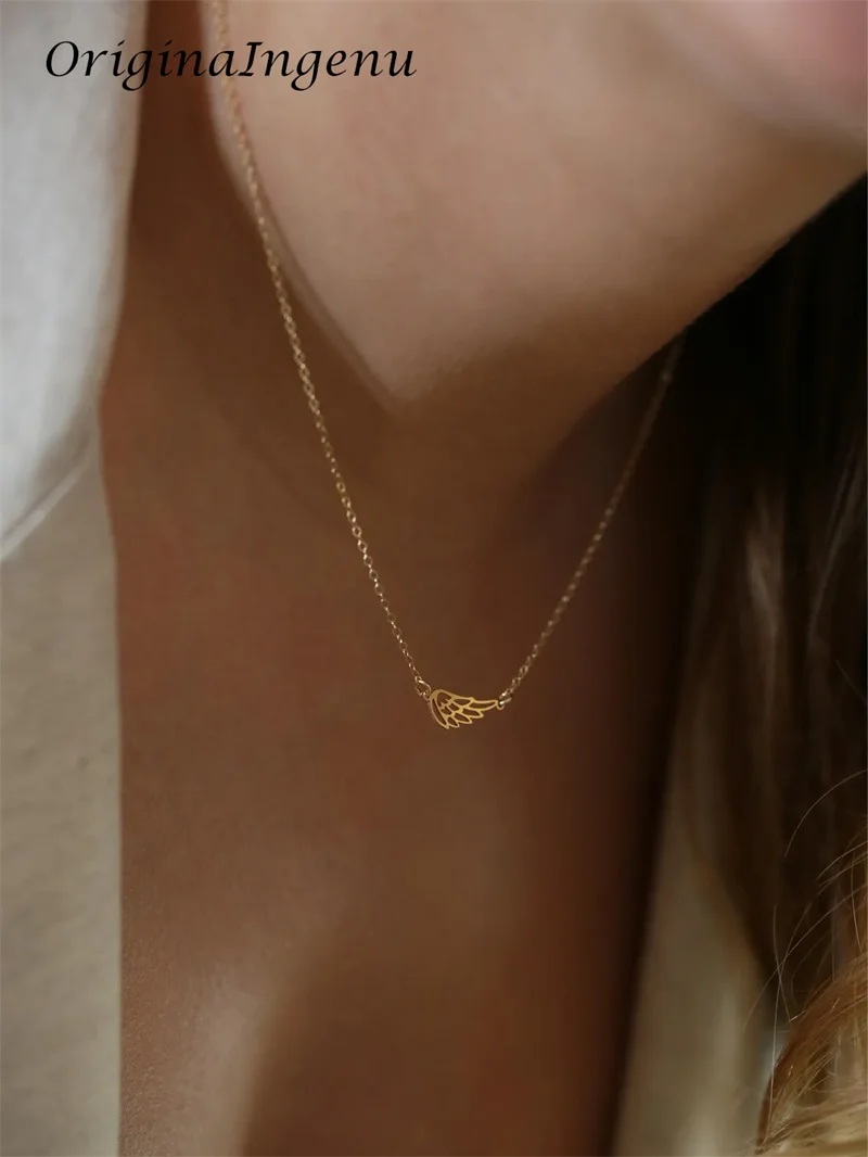 

14K Gold Filled Angel Wing Pendant Necklace Spiritual Guardian Angel Necklace Hypoallergenic Tarnish Resistant Jewelry for Women