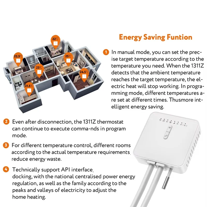 A37T-Tuya Zigbee Smart Thermostat For Pilot Wire Heating Radiator Support Ecowatt Electricity Monitor Remote For Alexa Google