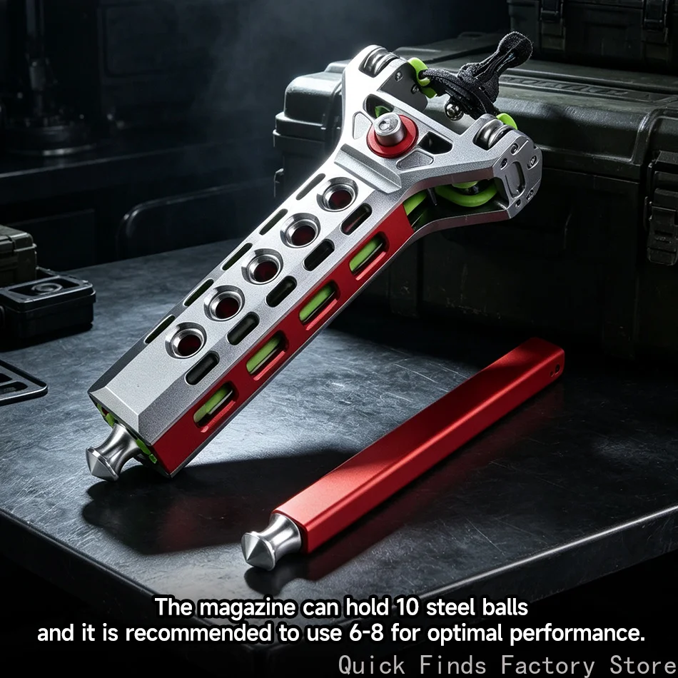 CNC Aluminum Alloy Automatic Slingshot Lightweight Durable High-precision Sling Shot for Outdoor Hunting Entertainment Cool Gift
