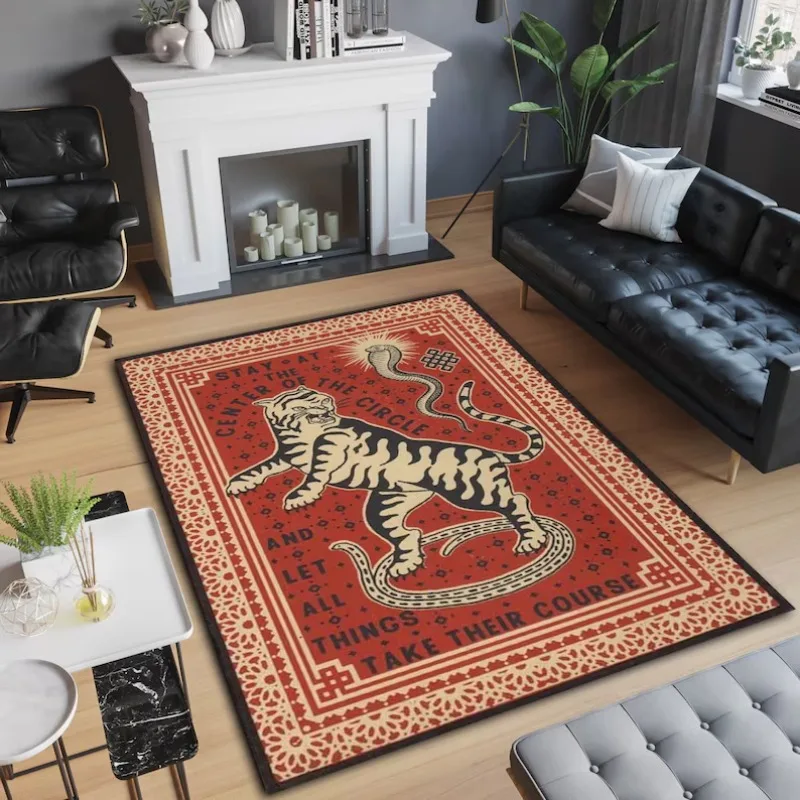 

Modern Abstract Tiger Decoration Living Room Carpet Large Area Bedroom Plush Rug Creative Funny Coffee Table Mat Ковер Tapis 러그