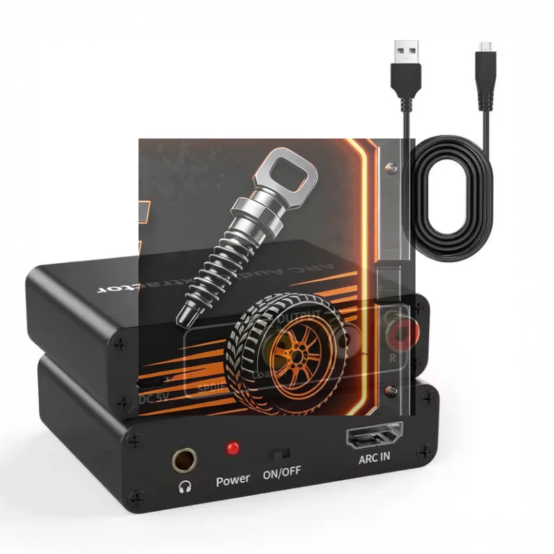 Ultra Clear 192KHz ARC Audio Extractor RCA 3.5mm Jack Converter for HDTV Soundbar Home Cinema Movie Watching Use