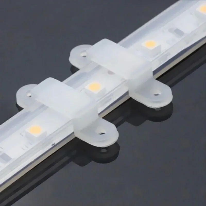 20Pcs 10mm LED Strip Silicone Fixing Clips Mount Bracket Fastener For 5050 5630 RGB Single Color LED Strip Light Decoration