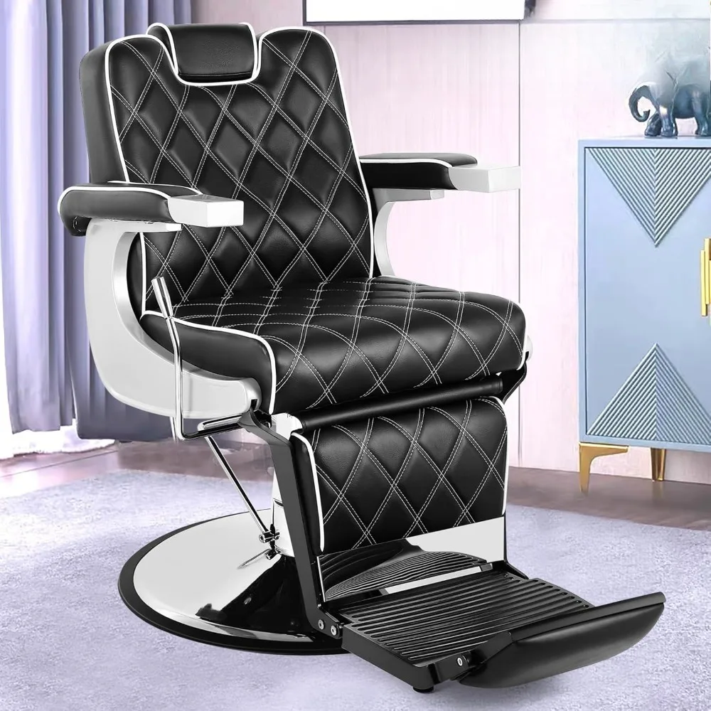 

All Purpose Barber Chair Wide Backrest Reclining Salon Chair for Hair Stylist Tattoo Chair for Salon Equipment