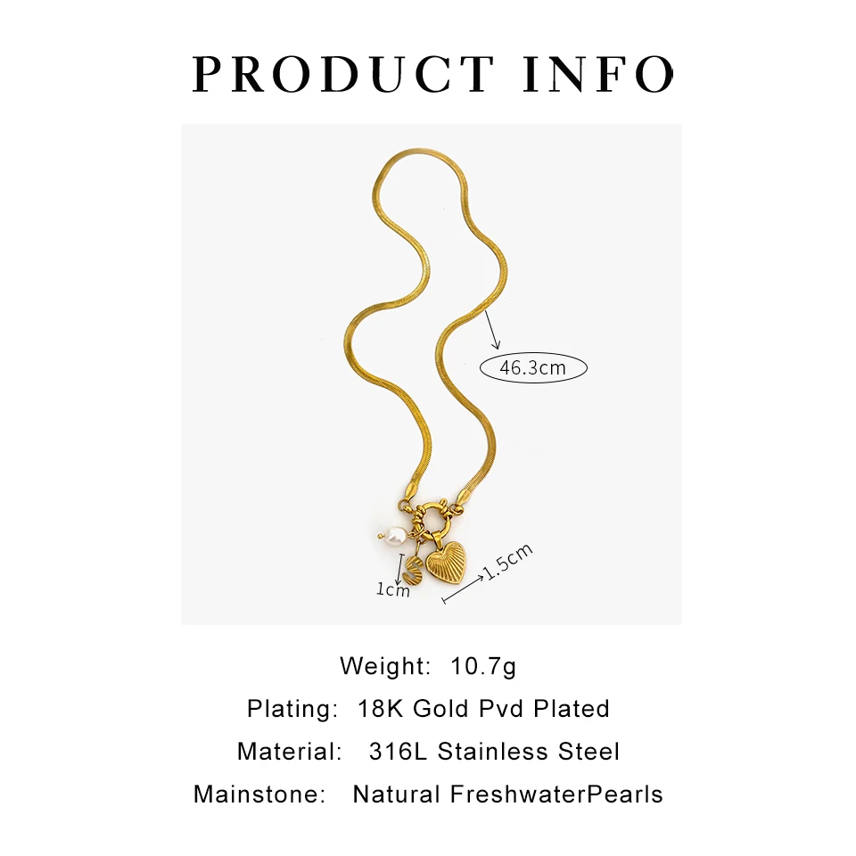 GHIDBK Minimalist Starfish Stripe Conch Scallop Shaped Pendant Necklace for Women Waterproof Trend Jewelry Summer Beach Party